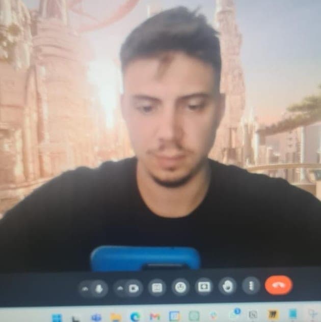 Stéphane on a video call, building Eva